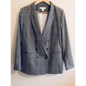 Plaid Double Breasted Blazer